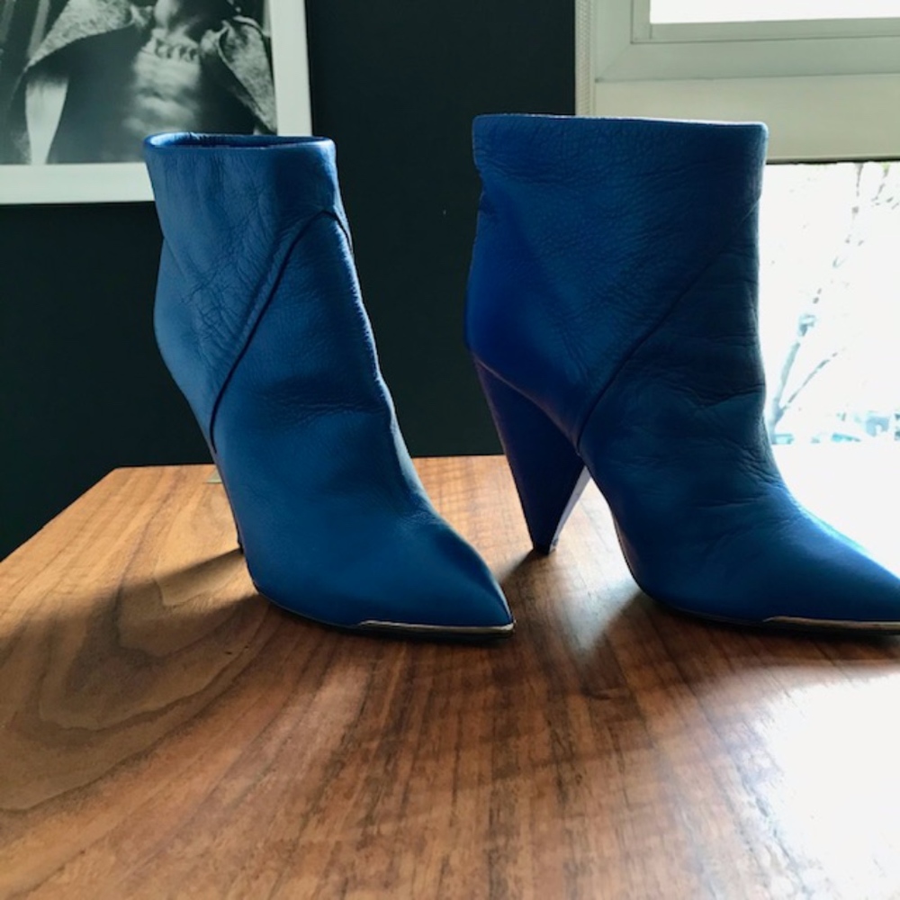 IRO bright cobalt blue leather booties - 37 / 6.5